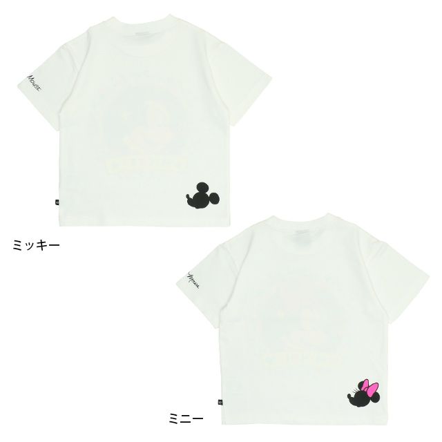 【ベビードール】ミニー 親子お揃い カラフルBIGフェイスTシャツ 0291K / ベビーサイズ キッズ リンクコーデ ペアルック 親子コーデ トップス 半袖 クルーネック カットソー ワイドシルエット 天竺素材