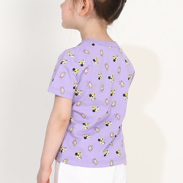 【ベビードール】ミニー デイジー キャラクター総柄ポケットTシャツ 0292K / ベビーサイズ キッズ トップス 半袖 クルーネック カットソー 天竺素材