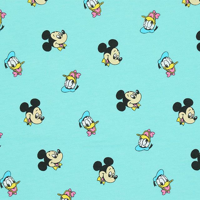 【ベビードール】ミッキー ドナルド キャラクター総柄ポケットTシャツ 0292K / ベビーサイズ キッズ トップス 半袖 クルーネック カットソー 天竺素材