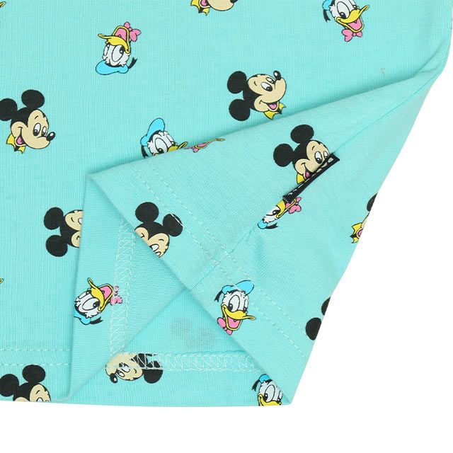 【ベビードール】ミッキー ドナルド キャラクター総柄ポケットTシャツ 0292K / ベビーサイズ キッズ トップス 半袖 クルーネック カットソー 天竺素材