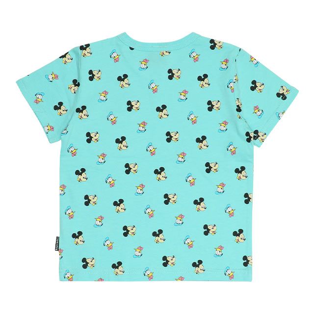 【ベビードール】ミッキー ドナルド キャラクター総柄ポケットTシャツ 0292K / ベビーサイズ キッズ トップス 半袖 クルーネック カットソー 天竺素材
