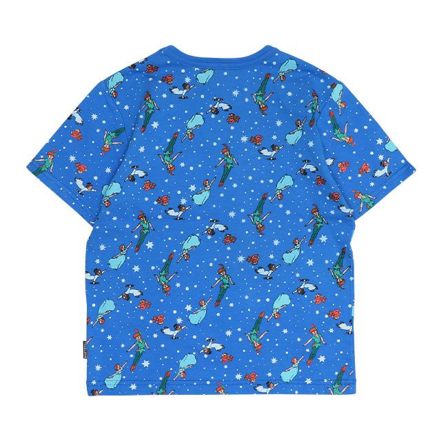 【ベビードール】ピーターパン キャラクター総柄ポケットTシャツ 0292K / ベビーサイズ キッズ トップス 半袖 クルーネック カットソー 天竺素材