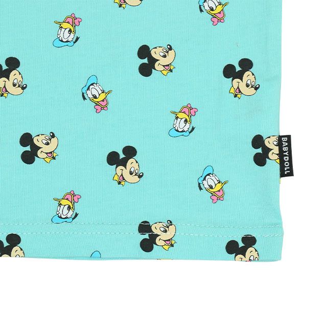 【ベビードール】ピーターパン キャラクター総柄ポケットTシャツ 0292K / ベビーサイズ キッズ トップス 半袖 クルーネック カットソー 天竺素材