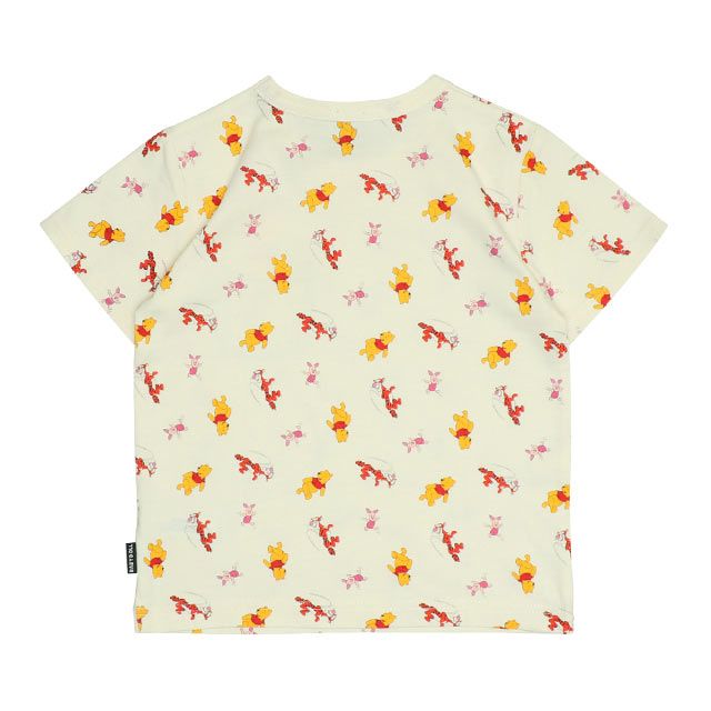 【ベビードール】プー キャラクター総柄ポケットTシャツ 0292K / ベビーサイズ キッズ トップス 半袖 クルーネック カットソー 天竺素材