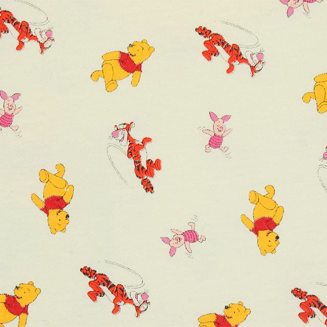 【ベビードール】プー キャラクター総柄ポケットTシャツ 0292K / ベビーサイズ キッズ トップス 半袖 クルーネック カットソー 天竺素材