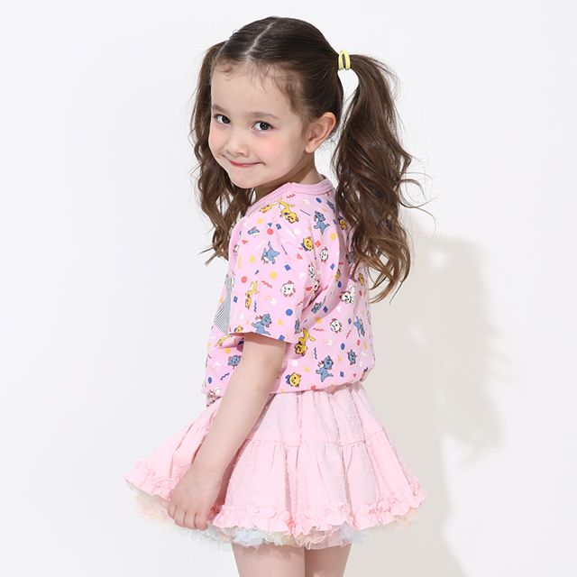 【ベビードール】マリー キャラクター総柄ポケットTシャツ 0292K / ベビーサイズ キッズ トップス 半袖 クルーネック カットソー 天竺素材