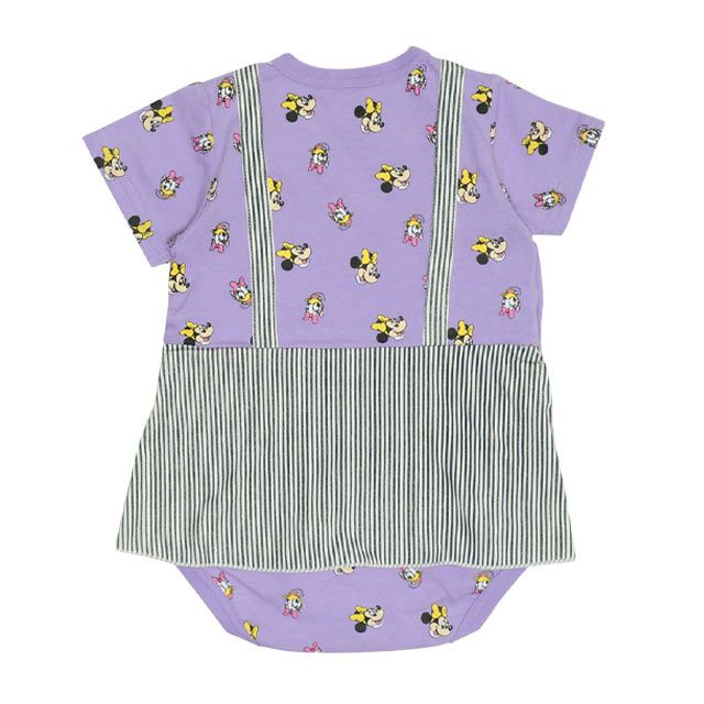 【ベビードール】ミニー デイジー スタイ付サロペットロンパース 0293B / ベビー服 つなぎ 半袖 ボディ肌着  スタイセット 2点セット 出産祝い 贈り物 プレゼント