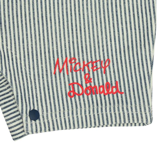 【ベビードール】ミッキー ドナルド スタイ付サロペットロンパース 0293B / ベビー服 つなぎ 半袖 ボディ肌着  スタイセット 2点セット 出産祝い 贈り物 プレゼント