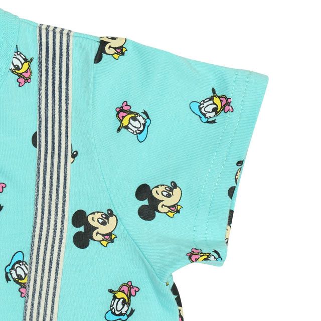 【ベビードール】ミッキー ドナルド スタイ付サロペットロンパース 0293B / ベビー服 つなぎ 半袖 ボディ肌着  スタイセット 2点セット 出産祝い 贈り物 プレゼント