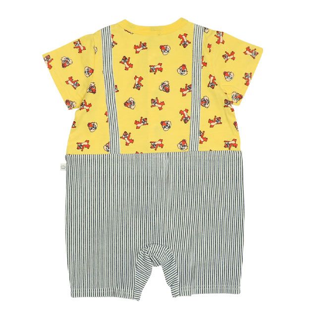 【ベビードール】チップ デール スタイ付サロペットロンパース 0293B / ベビー服 つなぎ 半袖 ボディ肌着  スタイセット 2点セット 出産祝い 贈り物 プレゼント