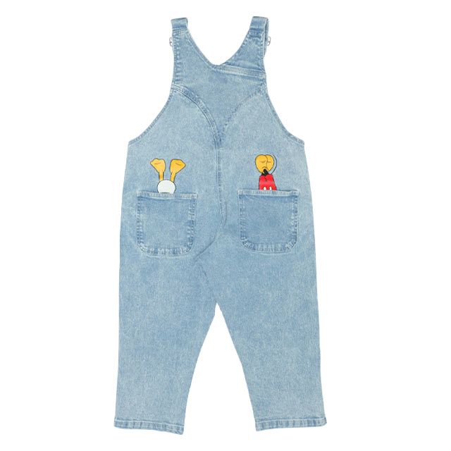 【ベビードール】ミッキー ドナルド ランダムキャラクターデニムサロペット 0294K / ベビーサイズ キッズ 袖なし つなぎ オーバーオール ショルダーベルト長さ調整可