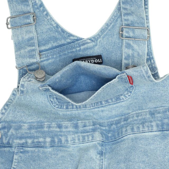 【ベビードール】ミッキー ドナルド ランダムキャラクターデニムサロペット 0294K / ベビーサイズ キッズ 袖なし つなぎ オーバーオール ショルダーベルト長さ調整可