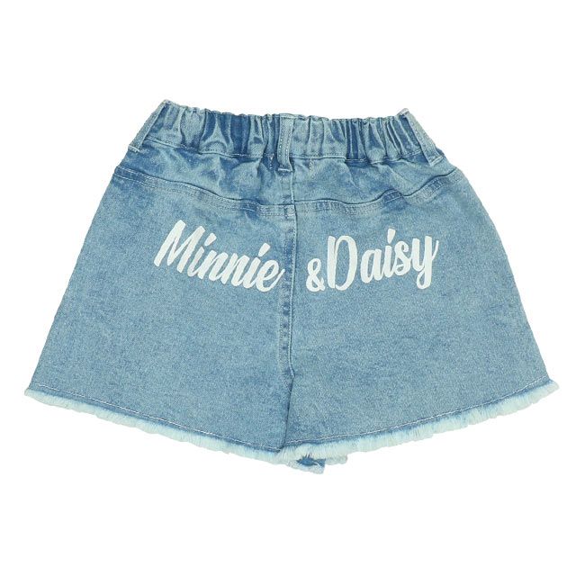 【ベビードール】ミニー デイジー ランダムキャラクターショートパンツ 0295K / ベビーサイズ キッズ ボトムス 短パン ショートパンツ デニム ジーンズ 裾フリンジ ウエスト総ゴム