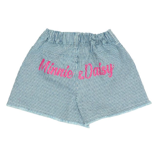 【ベビードール】ミニー デイジー ランダムキャラクターショートパンツ 0295K / ベビーサイズ キッズ ボトムス 短パン ショートパンツ デニム ジーンズ 裾フリンジ ウエスト総ゴム