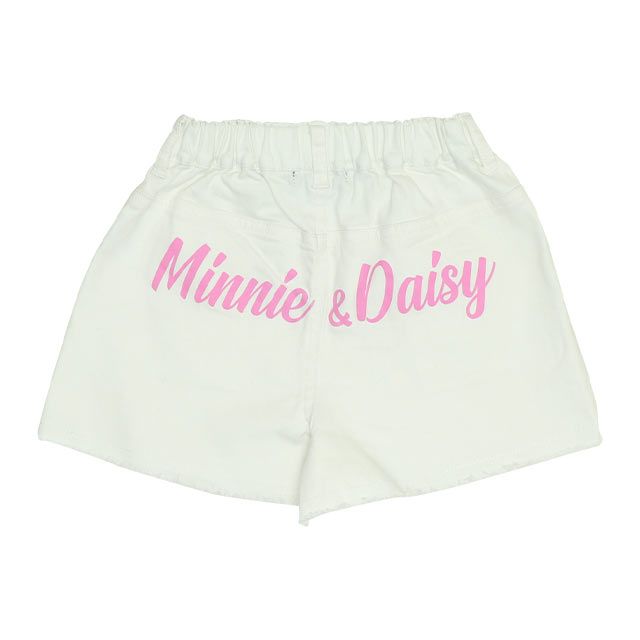 【ベビードール】ミニー デイジー ランダムキャラクターショートパンツ 0295K / ベビーサイズ キッズ ボトムス 短パン ショートパンツ デニム ジーンズ 裾フリンジ ウエスト総ゴム