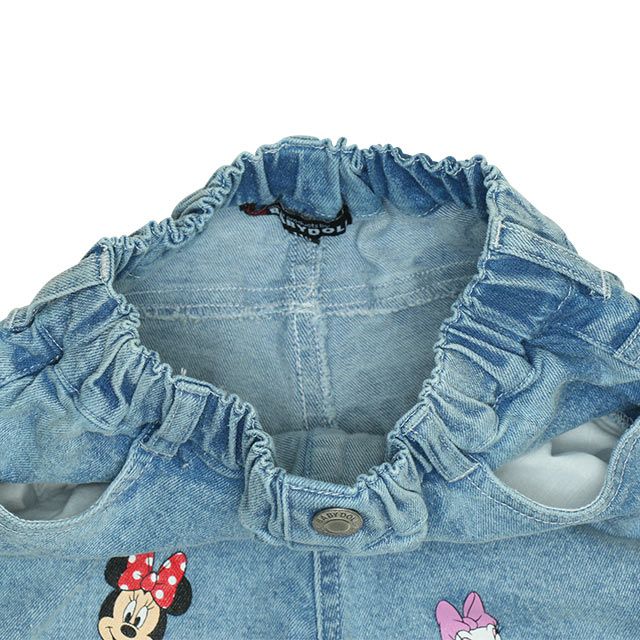 【ベビードール】ミニー デイジー ランダムキャラクターショートパンツ 0295K / ベビーサイズ キッズ ボトムス 短パン ショートパンツ デニム ジーンズ 裾フリンジ ウエスト総ゴム