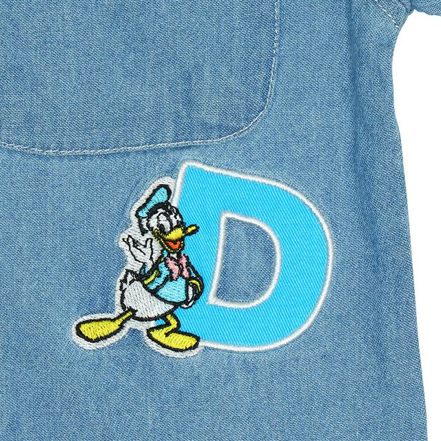 【ベビードール】ミッキー 親子お揃い ワッペンデニムシャツ 0296K / ドナルド プルート ベビーサイズ キッズ リンクコーデ ペアルック 親子コーデ 長袖 トップス 羽織り