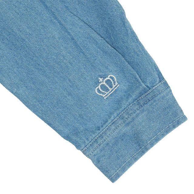 【ベビードール】ミッキー 親子お揃い ワッペンデニムシャツ 0296K / ドナルド プルート ベビーサイズ キッズ リンクコーデ ペアルック 親子コーデ 長袖 トップス 羽織り