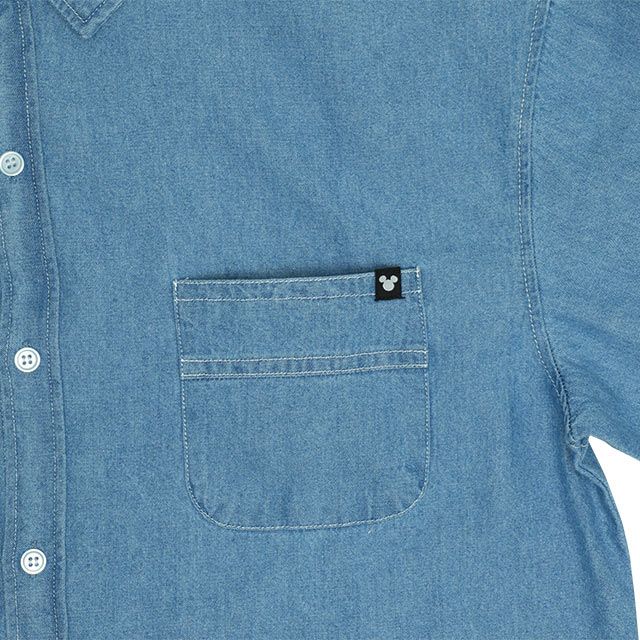 【ベビードール】ミッキー 親子お揃い ワッペンデニムシャツ 0296A / 大人 ユニセックス 男女兼用 リンクコーデ ペアルック 親子コーデ 長袖 トップス 羽織り