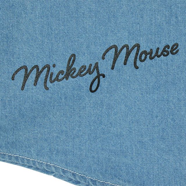 【ベビードール】ミッキー 親子お揃い ワッペンデニムシャツ 0296A / 大人 ユニセックス 男女兼用 リンクコーデ ペアルック 親子コーデ 長袖 トップス 羽織り