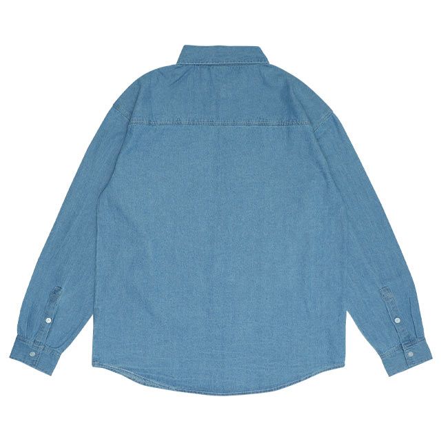 【ベビードール】ミッキー 親子お揃い ワッペンデニムシャツ 0296A / 大人 ユニセックス 男女兼用 リンクコーデ ペアルック 親子コーデ 長袖 トップス 羽織り