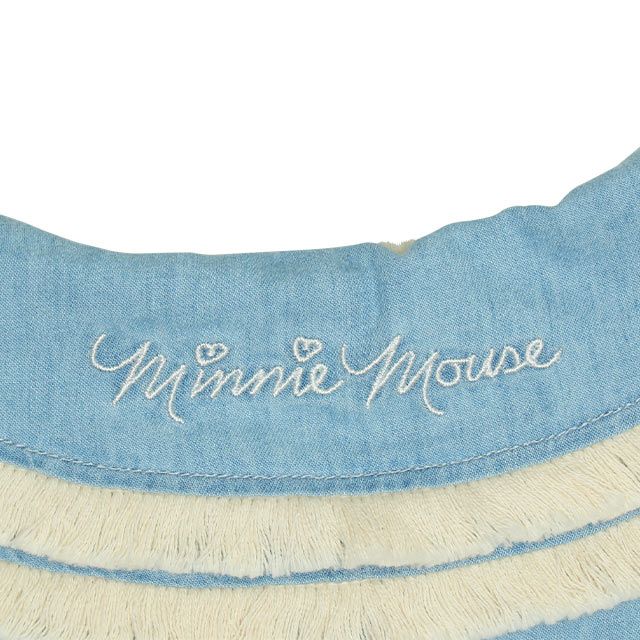 【ベビードール】ミニー フリンジ襟付きデニムワンピース 0297K / ベビーサイズ キッズ リンクコーデ ペアルック 長袖 トップス ミニ丈 オールインワン