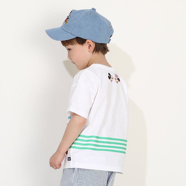 【ベビードール】ミッキー＆フレンズ キャラクター集合Tシャツ 0299K / ベビーサイズ キッズ トップス 半袖 クルーネック カットソー ワイドシルエット ドロップショルダー 天竺素材