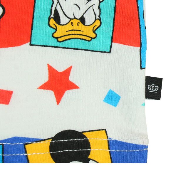 【ベビードール】ミッキー ドナルド キャラクター総柄Tシャツ 0301K / ベビーサイズ キッズ トップス 半袖 クルーネック カットソー ゆったりめシルエット 天竺素材