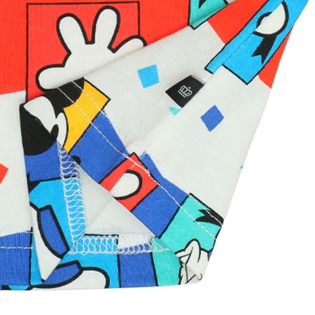 【ベビードール】ミニー デイジー キャラクター総柄Tシャツ 0301K / ベビーサイズ キッズ トップス 半袖 クルーネック カットソー ゆったりめシルエット 天竺素材