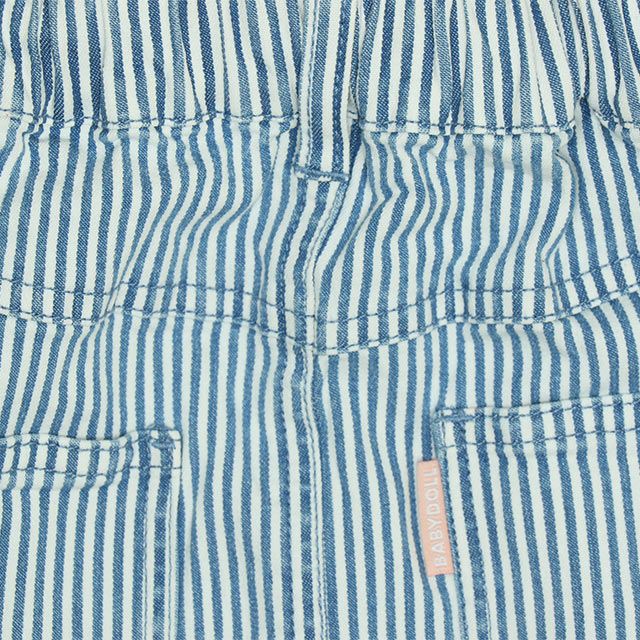 【ベビードール】ミニー デイジー ワッペンスカート 0303K / ベビーサイズ キッズ リンクコーデ ペアルック ボトムス デニム ヒッコリーストライプ ウエスト総ゴム