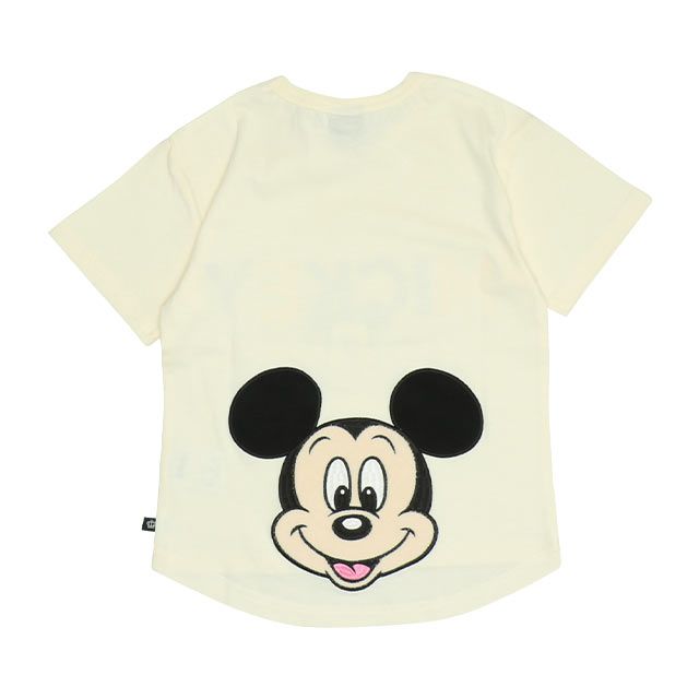 【ベビードール】ミッキー バックキャラクターワッペンTシャツ 0304K / ベビーサイズ キッズ トップス 半袖 天竺素材 後ろ裾ラウンド セミワイド