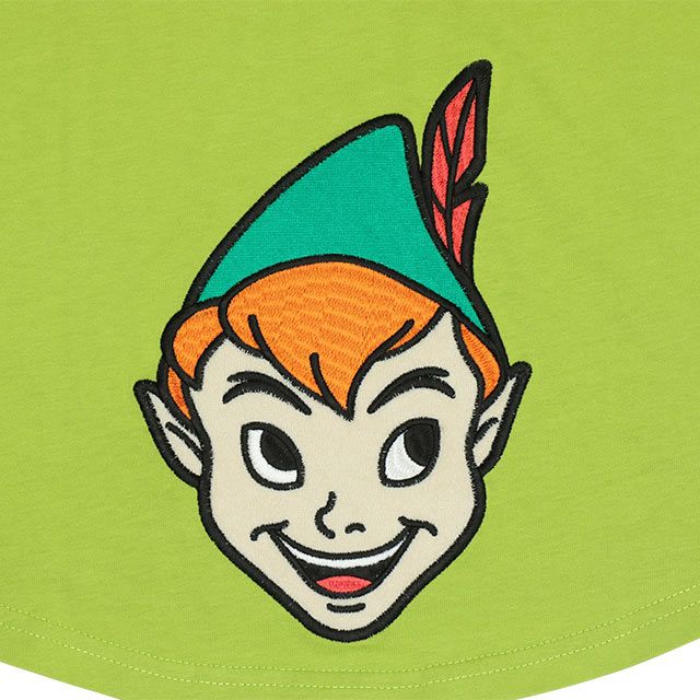 【ベビードール】ピーターパン バックキャラクターワッペンTシャツ 0304K / ベビーサイズ キッズ トップス 半袖 天竺素材 後ろ裾ラウンド セミワイド