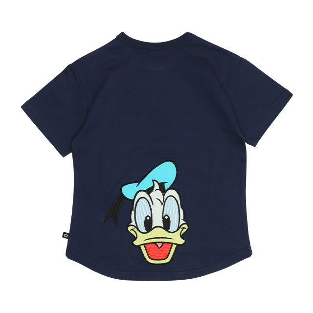【ベビードール】ドナルド バックキャラクターワッペンTシャツ 0304K / ベビーサイズ キッズ トップス 半袖 天竺素材 後ろ裾ラウンド セミワイド
