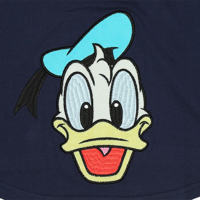 【ベビードール】ドナルド バックキャラクターワッペンTシャツ 0304K / ベビーサイズ キッズ トップス 半袖 天竺素材 後ろ裾ラウンド セミワイド