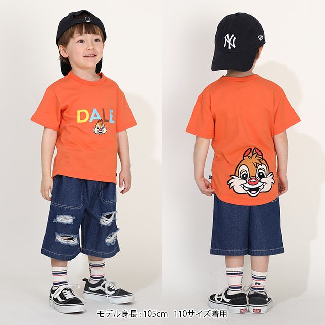 【ベビードール】デール バックキャラクターワッペンTシャツ 0304K / ベビーサイズ キッズ トップス 半袖 天竺素材 後ろ裾ラウンド セミワイド
