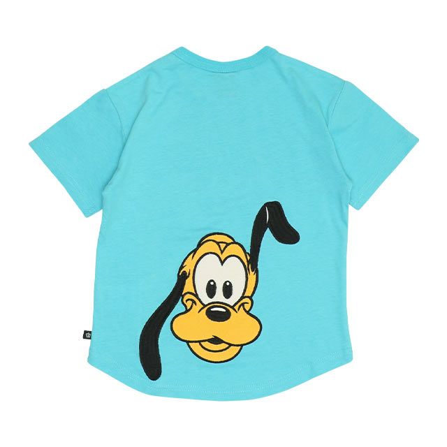 【ベビードール】プルート バックキャラクターワッペンTシャツ 0304K / ベビーサイズ キッズ トップス 半袖 天竺素材 後ろ裾ラウンド セミワイド