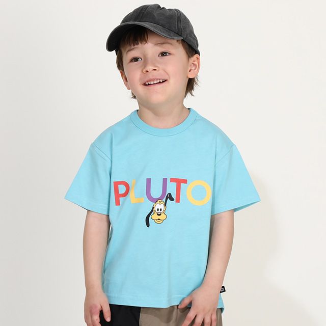 【ベビードール】プルート バックキャラクターワッペンTシャツ 0304K / ベビーサイズ キッズ トップス 半袖 天竺素材 後ろ裾ラウンド セミワイド