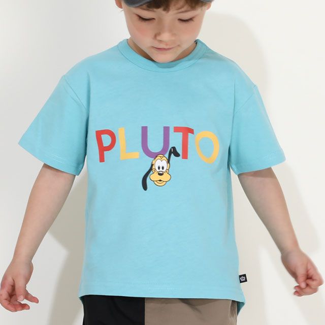 【ベビードール】プルート バックキャラクターワッペンTシャツ 0304K / ベビーサイズ キッズ トップス 半袖 天竺素材 後ろ裾ラウンド セミワイド