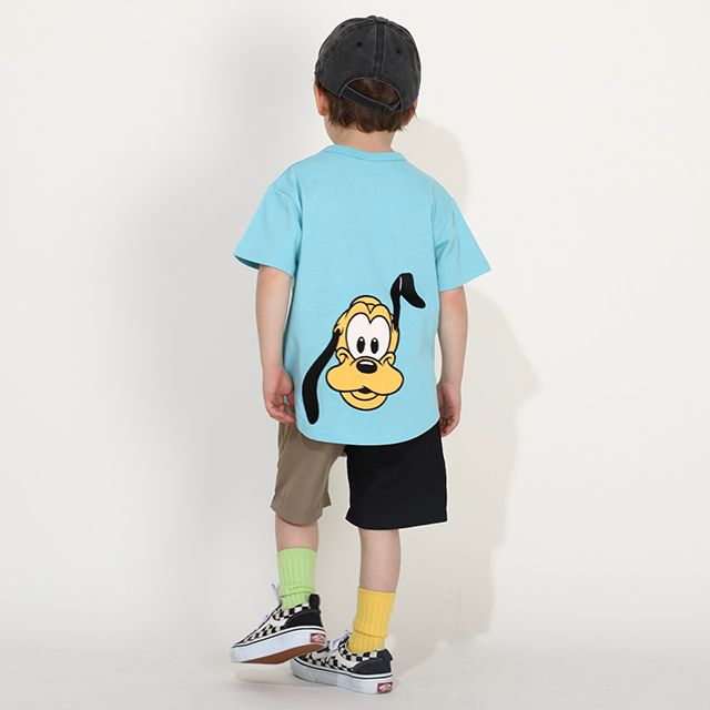 【ベビードール】プルート バックキャラクターワッペンTシャツ 0304K / ベビーサイズ キッズ トップス 半袖 天竺素材 後ろ裾ラウンド セミワイド