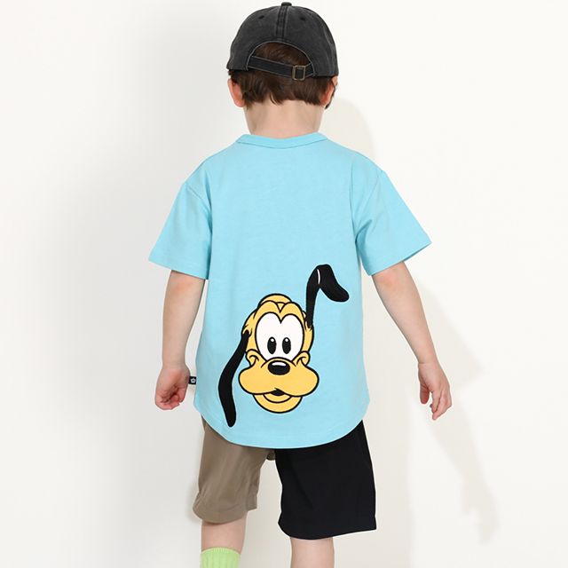 【ベビードール】プルート バックキャラクターワッペンTシャツ 0304K / ベビーサイズ キッズ トップス 半袖 天竺素材 後ろ裾ラウンド セミワイド