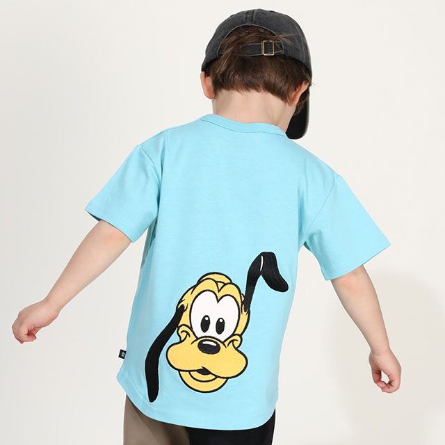 【ベビードール】プルート バックキャラクターワッペンTシャツ 0304K / ベビーサイズ キッズ トップス 半袖 天竺素材 後ろ裾ラウンド セミワイド