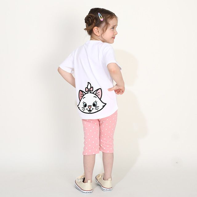 【ベビードール】マリー バックキャラクターワッペンTシャツ 0304K / ベビーサイズ キッズ トップス 半袖 天竺素材 後ろ裾ラウンド セミワイド