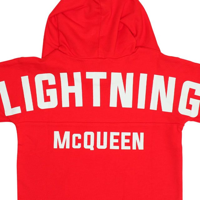 【ベビードール】カーズ バッグロゴなりきる半袖パーカー 0310K / ライトニング・マックィーン ベビーサイズ キッズ トップス フードパーカー セットコーデ（ハーフパンツ別売）