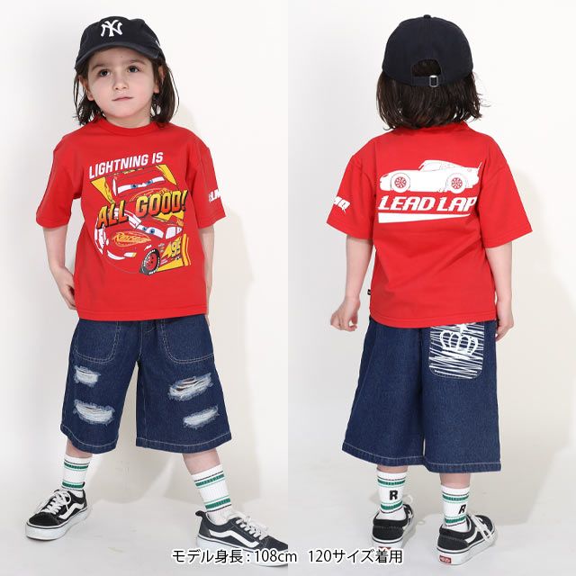 【ベビードール】カーズ フレームデザインTシャツ 0311K / ライトニング・マックィーン ベビーサイズ キッズ トップス 半袖 クルーネック カットソー 天竺素材