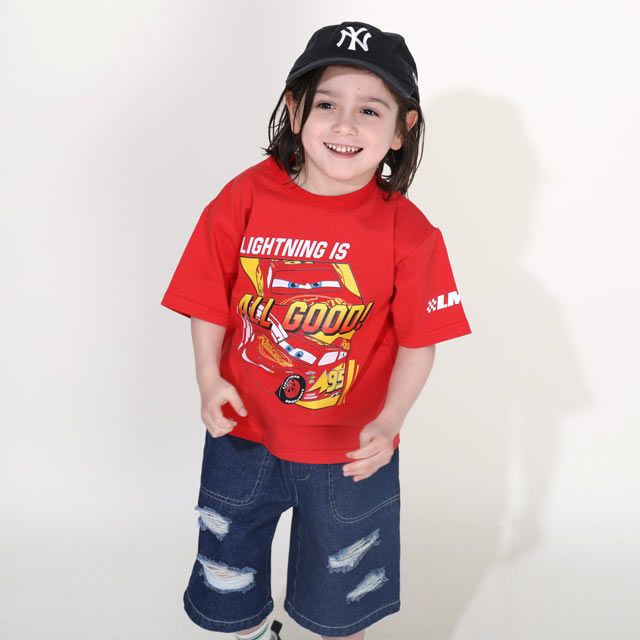 【ベビードール】カーズ フレームデザインTシャツ 0311K / ライトニング・マックィーン ベビーサイズ キッズ トップス 半袖 クルーネック カットソー 天竺素材