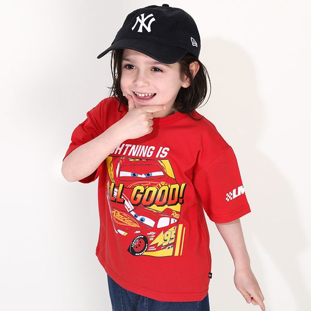 【ベビードール】カーズ フレームデザインTシャツ 0311K / ライトニング・マックィーン ベビーサイズ キッズ トップス 半袖 クルーネック カットソー 天竺素材