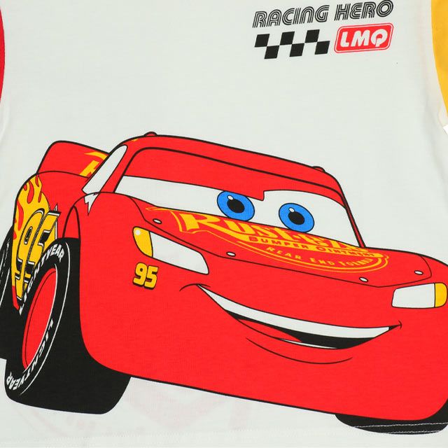 【ベビードール】カーズ BIGフェイス配色Tシャツ 0313K / ライトニング・マックィーン ベビーサイズ キッズ トップス 半袖 クルーネック カットソー 天竺素材