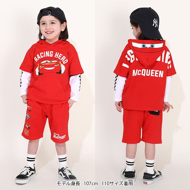 【ベビードール】カーズ ロゴハーフパンツ 0314K / ライトニング・マックィーン ベビーサイズ キッズ ショートパンツ 短パン セットコーデ（トップス別売）