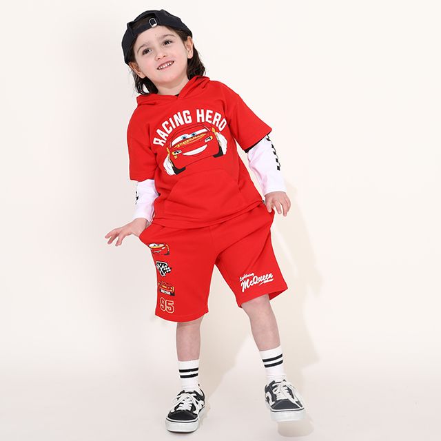 【ベビードール】カーズ ロゴハーフパンツ 0314K / ライトニング・マックィーン ベビーサイズ キッズ ショートパンツ 短パン セットコーデ（トップス別売）