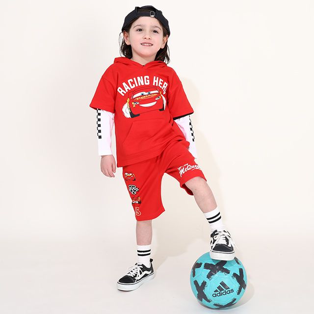 【ベビードール】カーズ ロゴハーフパンツ 0314K / ライトニング・マックィーン ベビーサイズ キッズ ショートパンツ 短パン セットコーデ（トップス別売）